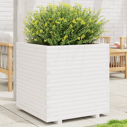 Fioriera da Giardino Bianca 70x70x72,5cm Legno Massello di Pino | homemem39
