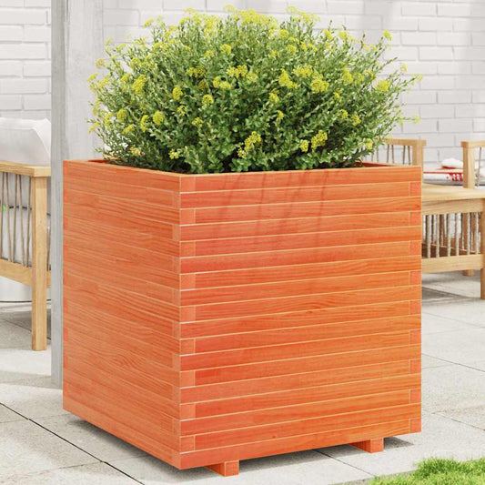 Fioriera Giardino Marrone Cera 70x70x72,5cm Legno Massello Pino
