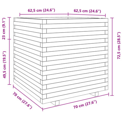 Fioriera da Giardino 70x70x72,5 cm in Legno Massello di Douglas | homemem39