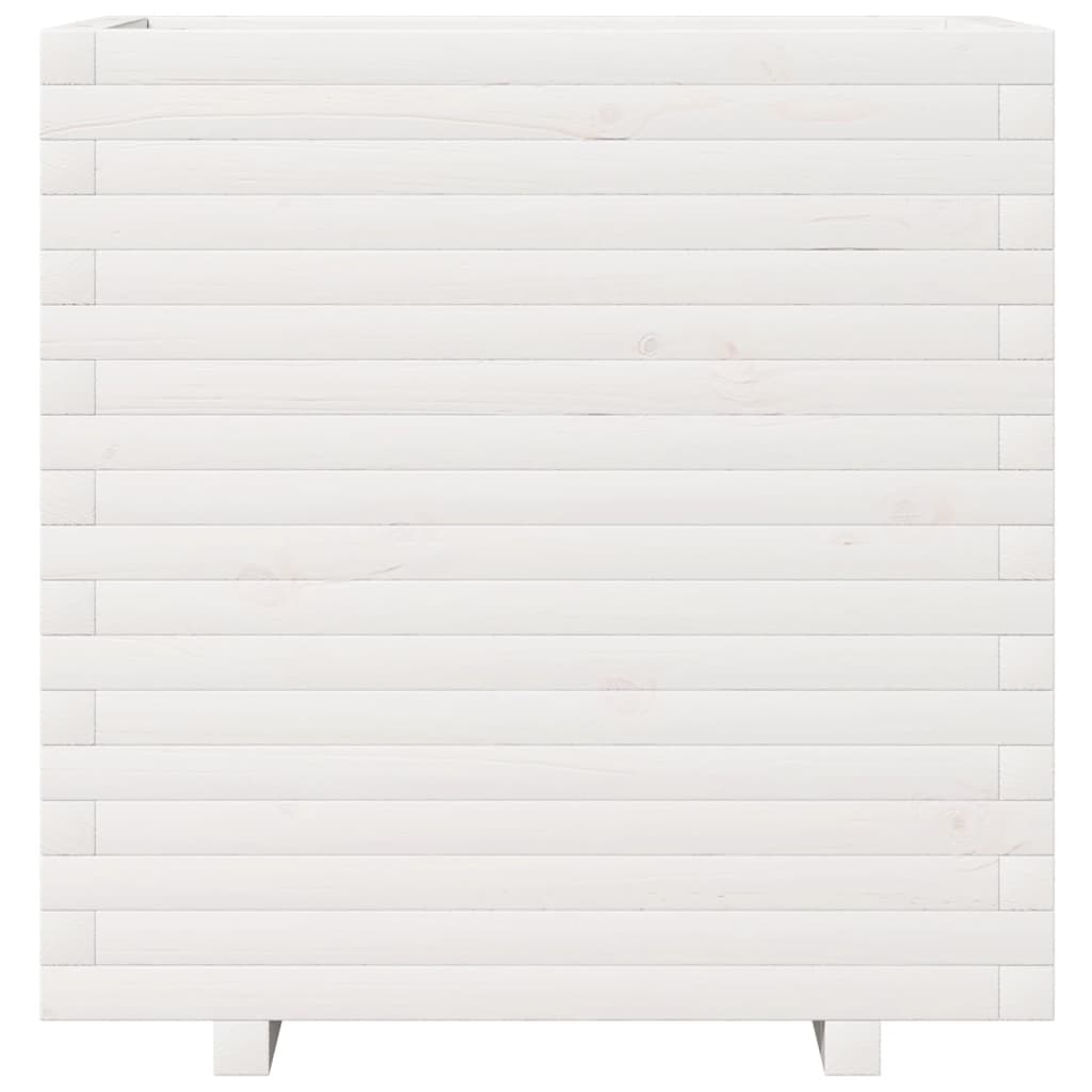 Fioriera da Giardino Bianca 70x40x72,5cm Legno Massello di Pino | homemem39
