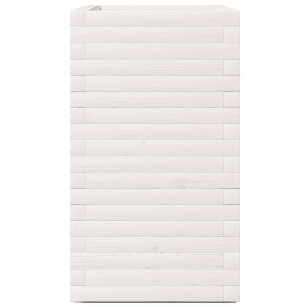 Fioriera da Giardino Bianca 70x40x72,5cm Legno Massello di Pino | homemem39