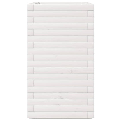 Fioriera da Giardino Bianca 70x40x72,5cm Legno Massello di Pino | homemem39