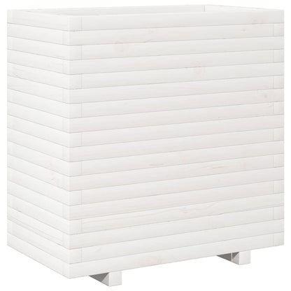 Fioriera da Giardino Bianca 70x40x72,5cm Legno Massello di Pino | homemem39
