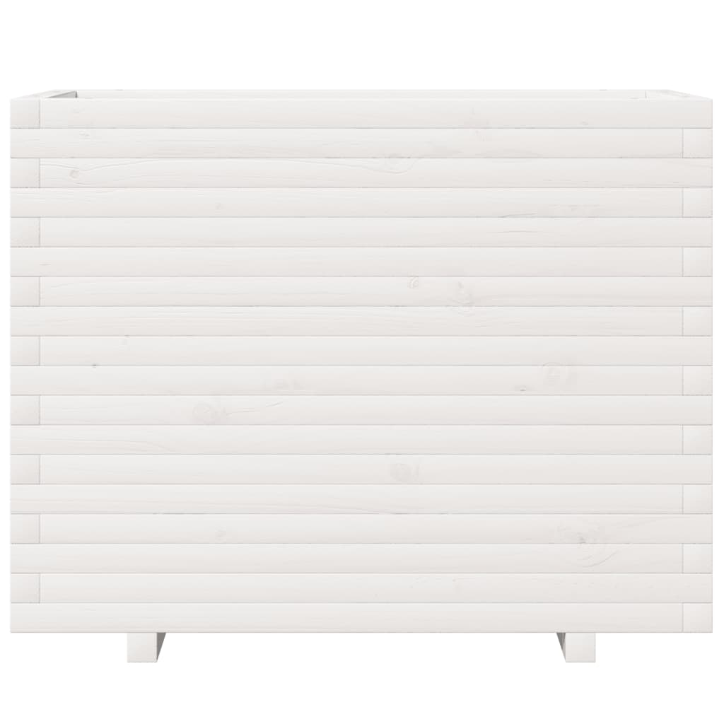 Fioriera da Giardino Bianca 90x40x72,5cm Legno Massello di Pino - homemem39