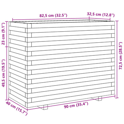 Fioriera Giardino Marrone Cera 90x40x72,5cm Legno Massello Pino | homemem39