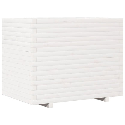 Fioriera da Giardino Bianca 90x60x72,5cm Legno Massello di Pino