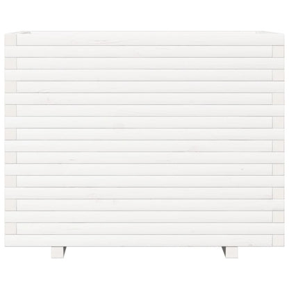 Fioriera da Giardino Bianca 90x60x72,5cm Legno Massello di Pino