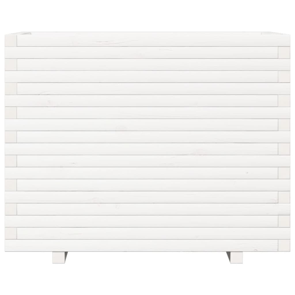 Fioriera da Giardino Bianca 90x60x72,5cm Legno Massello di Pino - homemem39