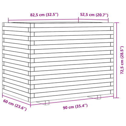 Fioriera Giardino Marrone Cera 90x60x72,5cm Legno Massello Pino | homemem39