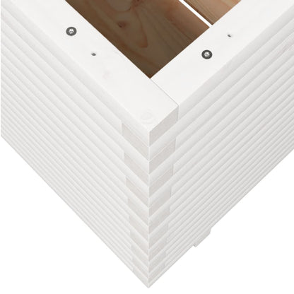 Fioriera da Giardino Bianca 50x50x72 cm Legno Massello di Pino - homemem39