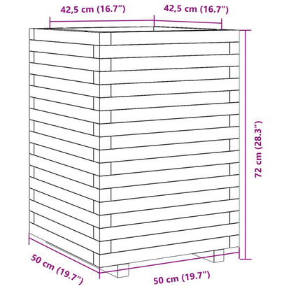 Fioriera da Giardino Bianca 50x50x72 cm Legno Massello di Pino | homemem39