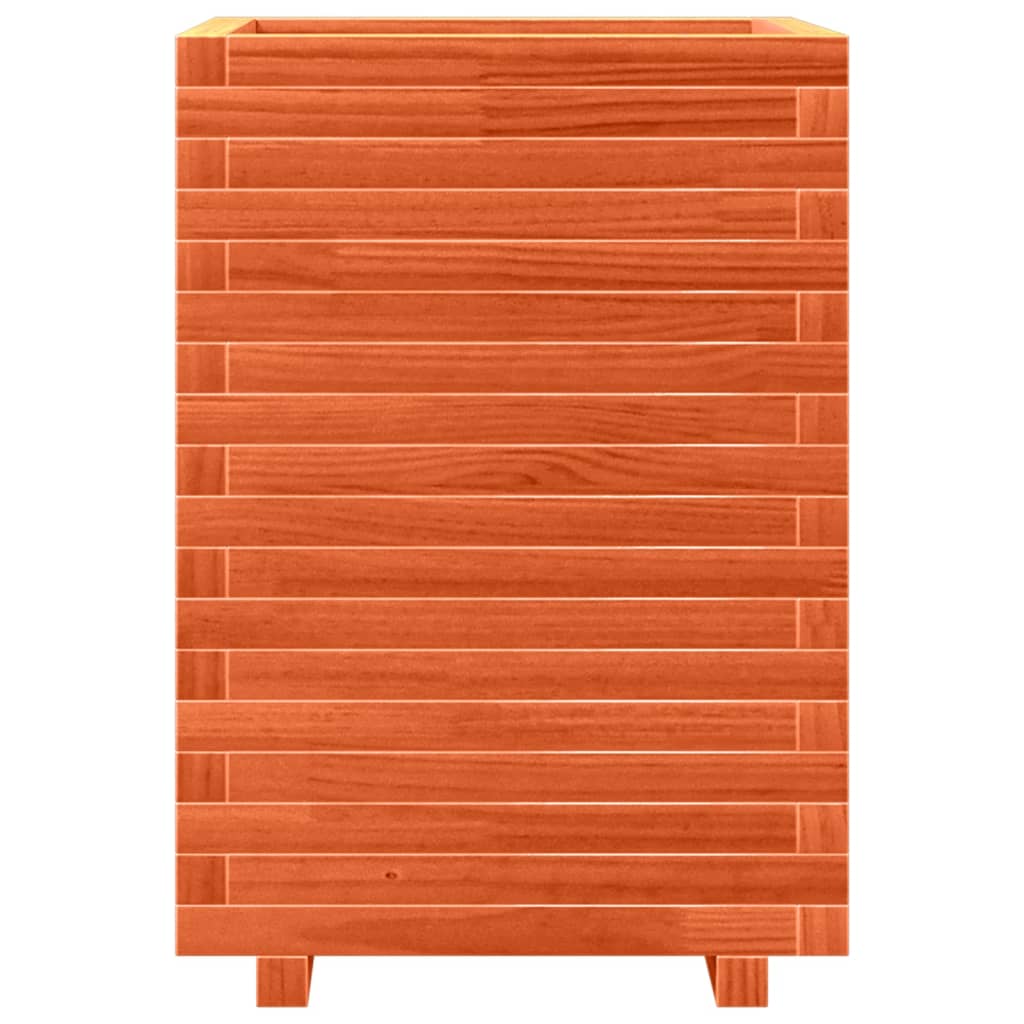 Fioriera Giardino Marrone Cera 50x50x72 cm Legno Massello Pino | homemem39