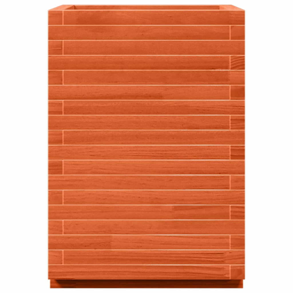 Fioriera Giardino Marrone Cera 50x50x72 cm Legno Massello Pino - homemem39