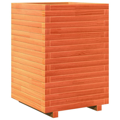 Fioriera Giardino Marrone Cera 50x50x72 cm Legno Massello Pino | homemem39