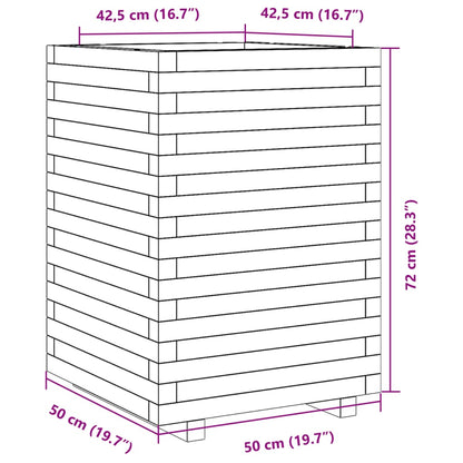 Fioriera Giardino Marrone Cera 50x50x72 cm Legno Massello Pino | homemem39