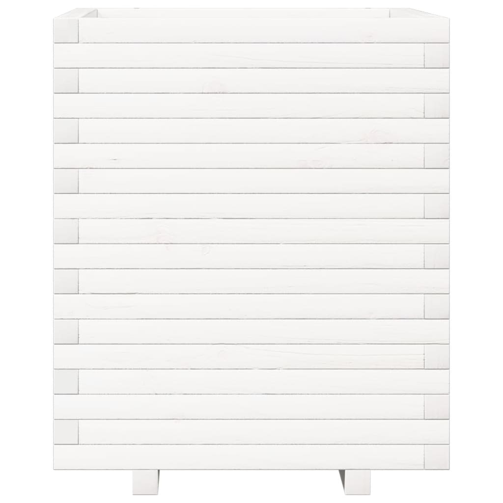 Fioriera da Giardino Bianca 60x60x72 m Legno Massello di Pino - homemem39