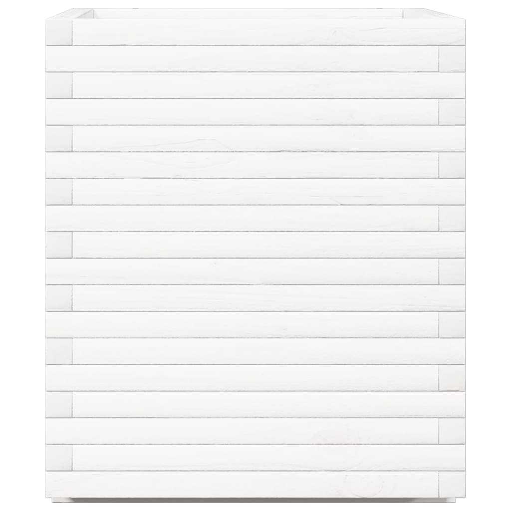 Fioriera da Giardino Bianca 60x60x72 m Legno Massello di Pino - homemem39