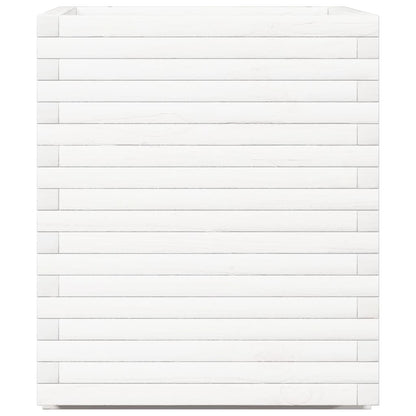 Fioriera da Giardino Bianca 60x60x72 m Legno Massello di Pino - homemem39