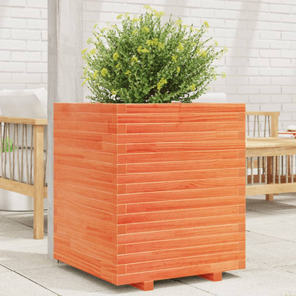 Fioriera Giardino Marrone Cera 60x60x72 cm Legno Massello Pino - homemem39