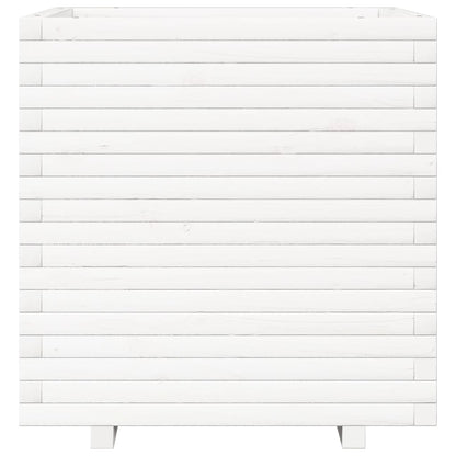 Fioriera da Giardino Bianca 70x70x72 cm Legno Massello di Pino