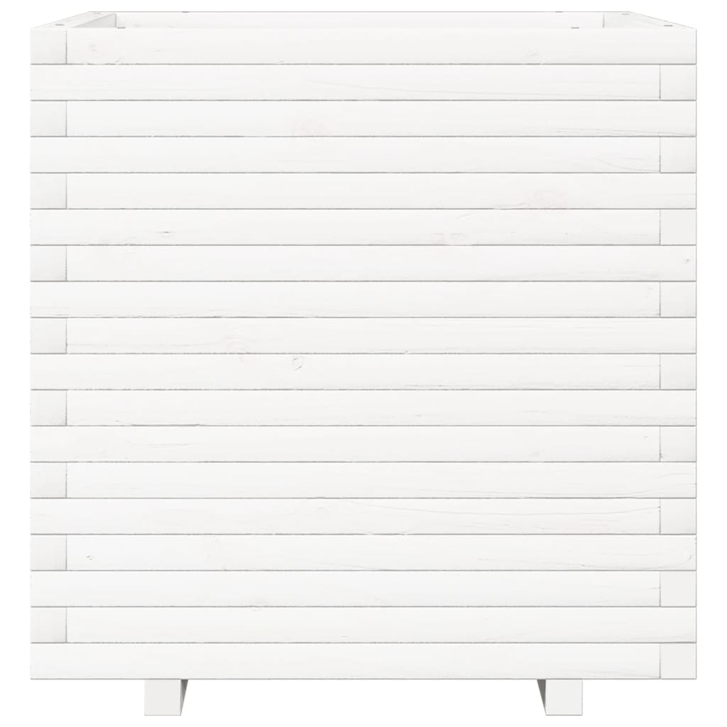 Fioriera da Giardino Bianca 70x70x72 cm Legno Massello di Pino - homemem39