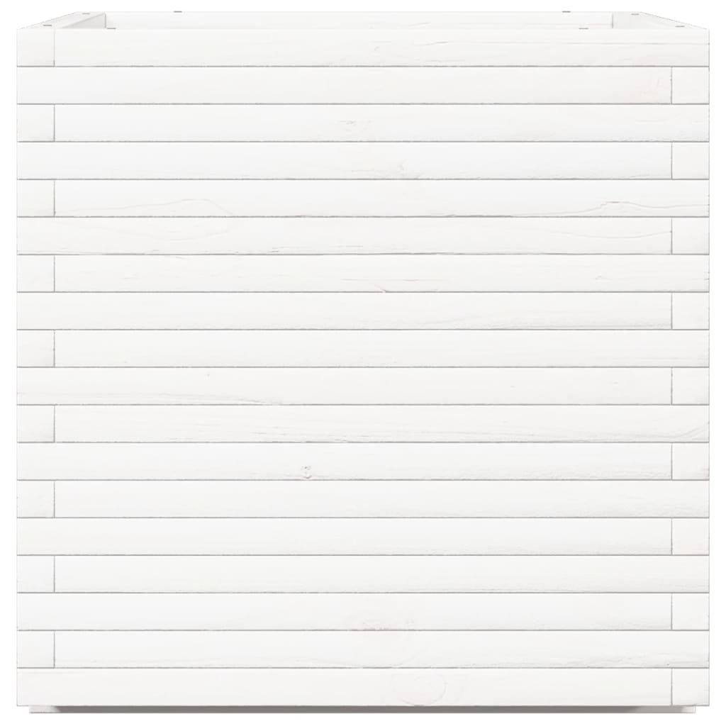 Fioriera da Giardino Bianca 70x70x72 cm Legno Massello di Pino | homemem39