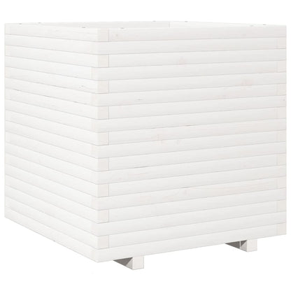 Fioriera da Giardino Bianca 70x70x72 cm Legno Massello di Pino | homemem39
