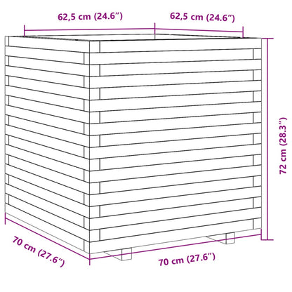 Fioriera da Giardino Bianca 70x70x72 cm Legno Massello di Pino | homemem39
