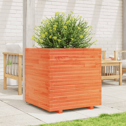 Fioriera Giardino Marrone Cera 70x70x72 cm Legno Massello Pino | homemem39