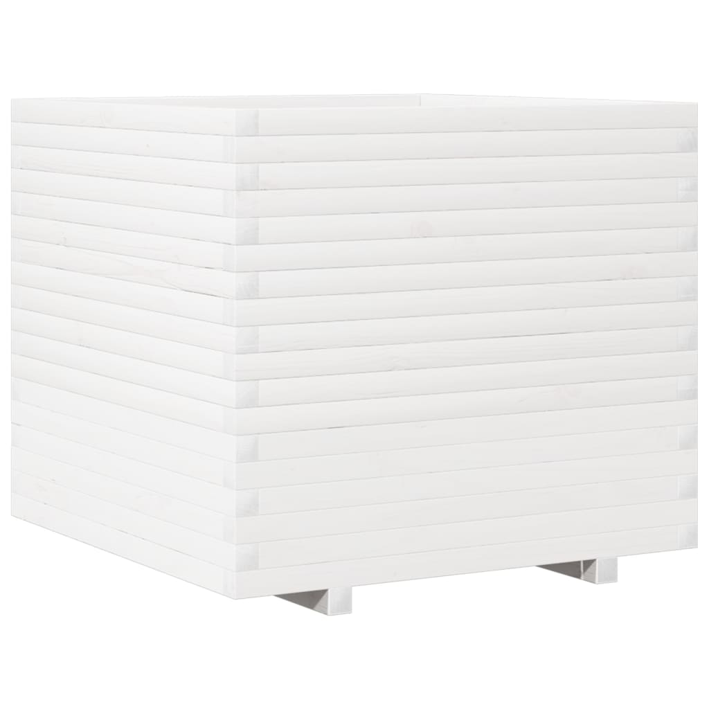 Fioriera da Giardino Bianca 80x80x72 cm Legno Massello di Pino | homemem39