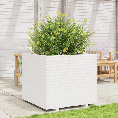 Fioriera da Giardino Bianca 80x80x72 cm Legno Massello di Pino | homemem39