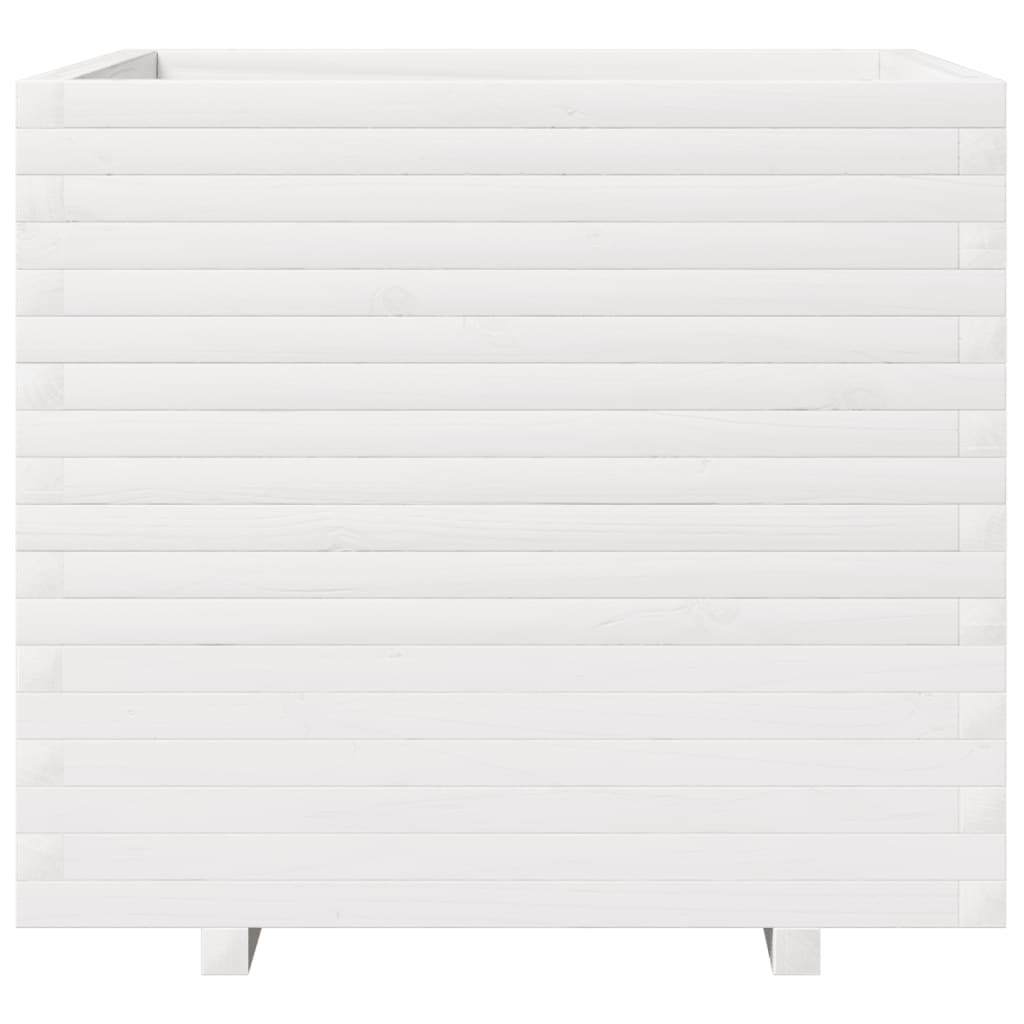 Fioriera da Giardino Bianca 80x80x72 cm Legno Massello di Pino | homemem39