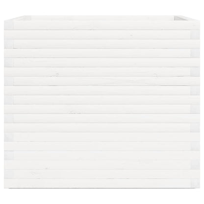 Fioriera da Giardino Bianca 80x80x72 cm Legno Massello di Pino | homemem39
