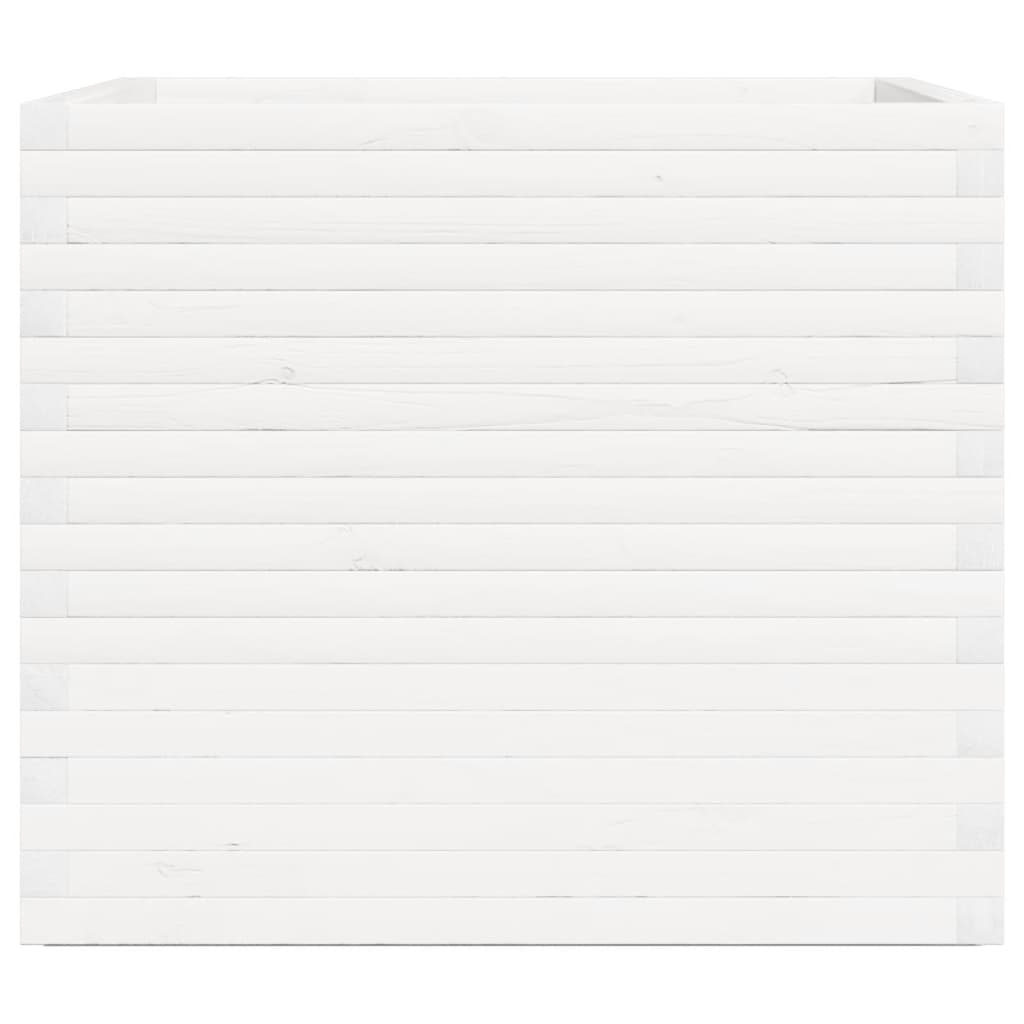 Fioriera da Giardino Bianca 80x80x72 cm Legno Massello di Pino - homemem39