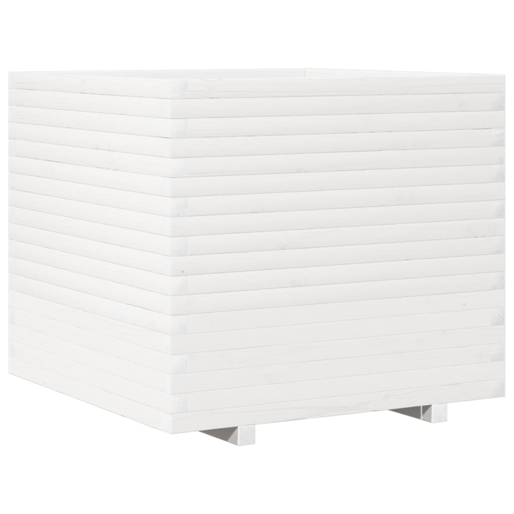 Fioriera da Giardino Bianca 80x80x72 cm Legno Massello di Pino | homemem39