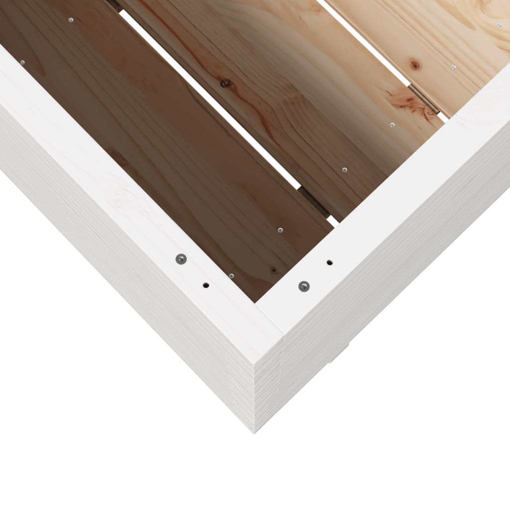 Fioriera da Giardino Bianca 80x80x72 cm Legno Massello di Pino | homemem39