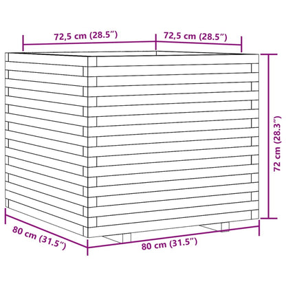 Fioriera da Giardino Bianca 80x80x72 cm Legno Massello di Pino | homemem39