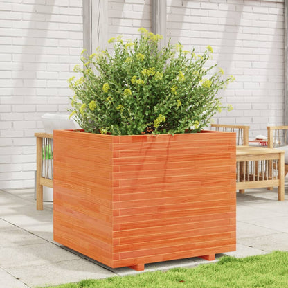 Fioriera Giardino Marrone Cera 80x80x72 cm Legno Massello Pino | homemem39