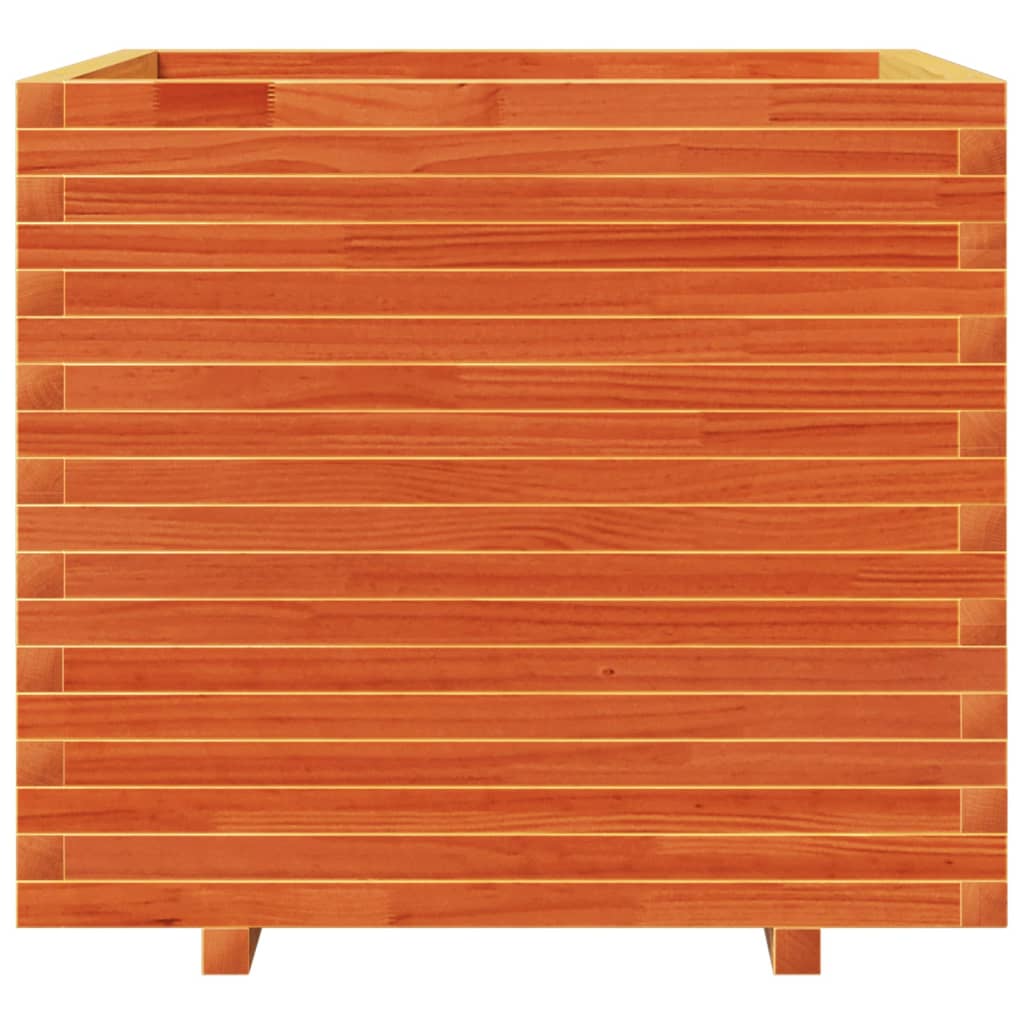 Fioriera Giardino Marrone Cera 80x80x72 cm Legno Massello Pino | homemem39
