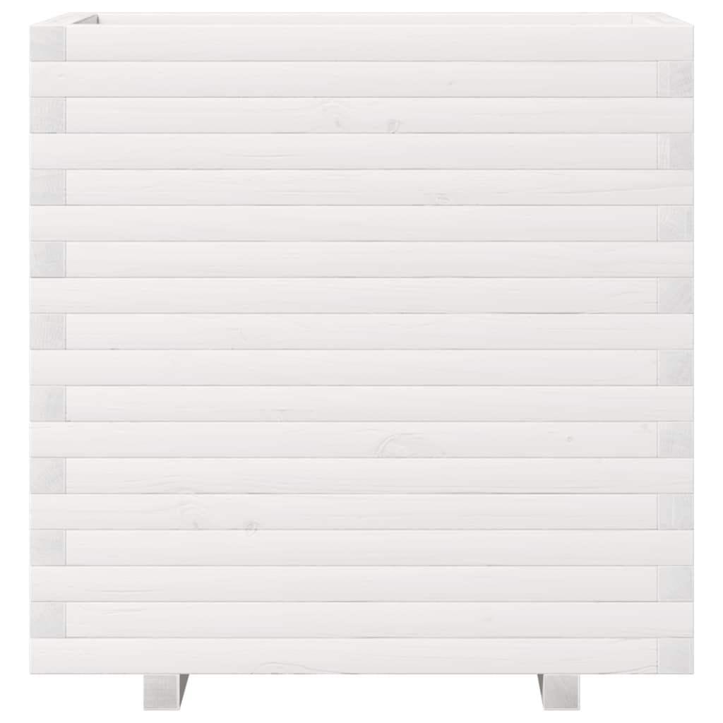 Fioriera da Giardino Bianca 70x40x72 cm Legno Massello di Pino - homemem39