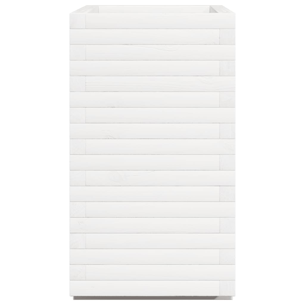 Fioriera da Giardino Bianca 70x40x72 cm Legno Massello di Pino - homemem39