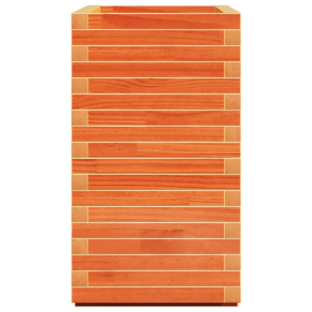 Fioriera Giardino Marrone Cera 70x40x72 cm Legno Massello Pino