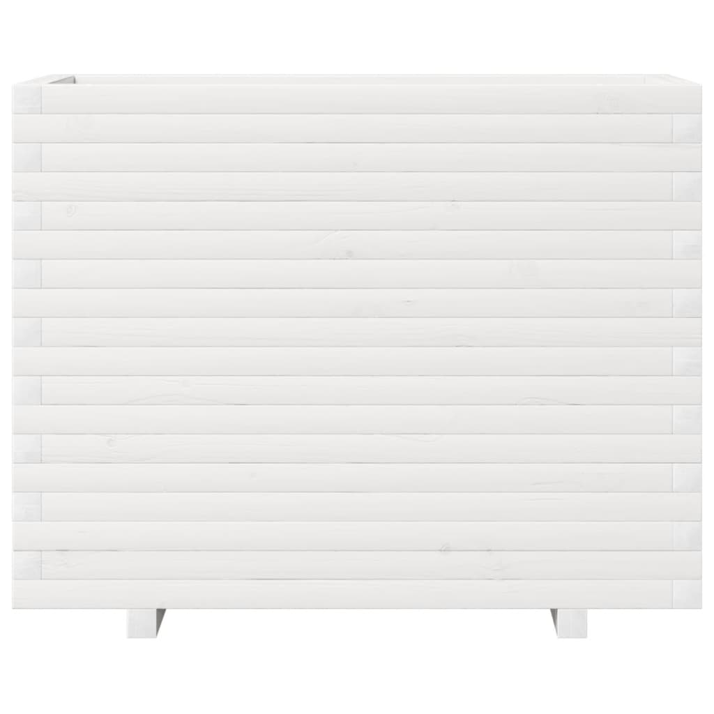 Fioriera da Giardino Bianca 90x40x72 cm Legno Massello di Pino - homemem39