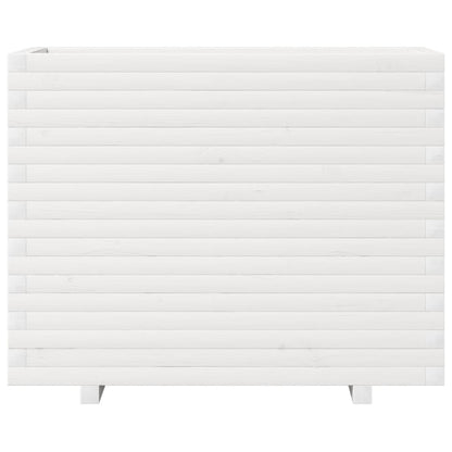 Fioriera da Giardino Bianca 90x40x72 cm Legno Massello di Pino - homemem39