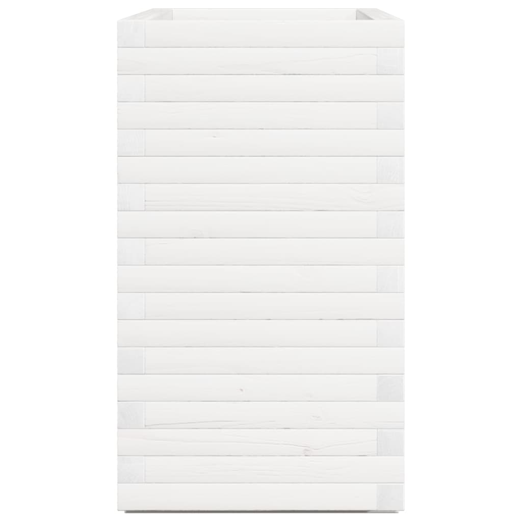 Fioriera da Giardino Bianca 90x40x72 cm Legno Massello di Pino - homemem39