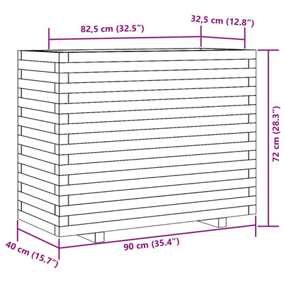 Fioriera Giardino Marrone Cera 90x40x72 cm Legno Massello Pino | homemem39