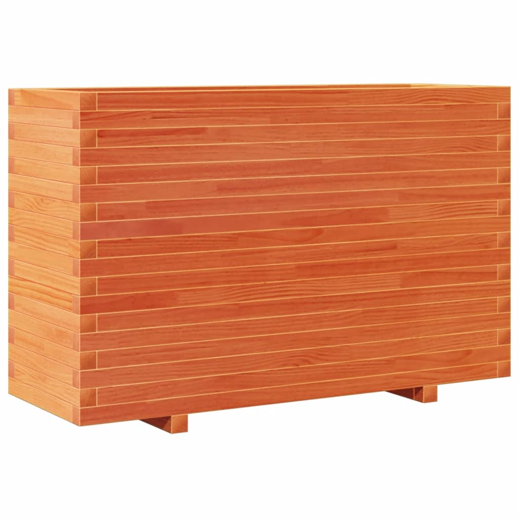 Fioriera Giardino Marrone Cera 110x40x72 cm Legno Massello Pino | homemem39