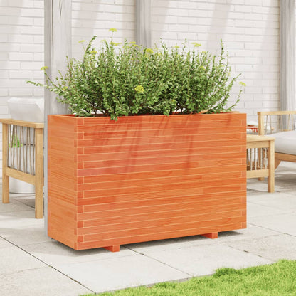 Fioriera Giardino Marrone Cera 110x40x72 cm Legno Massello Pino | homemem39