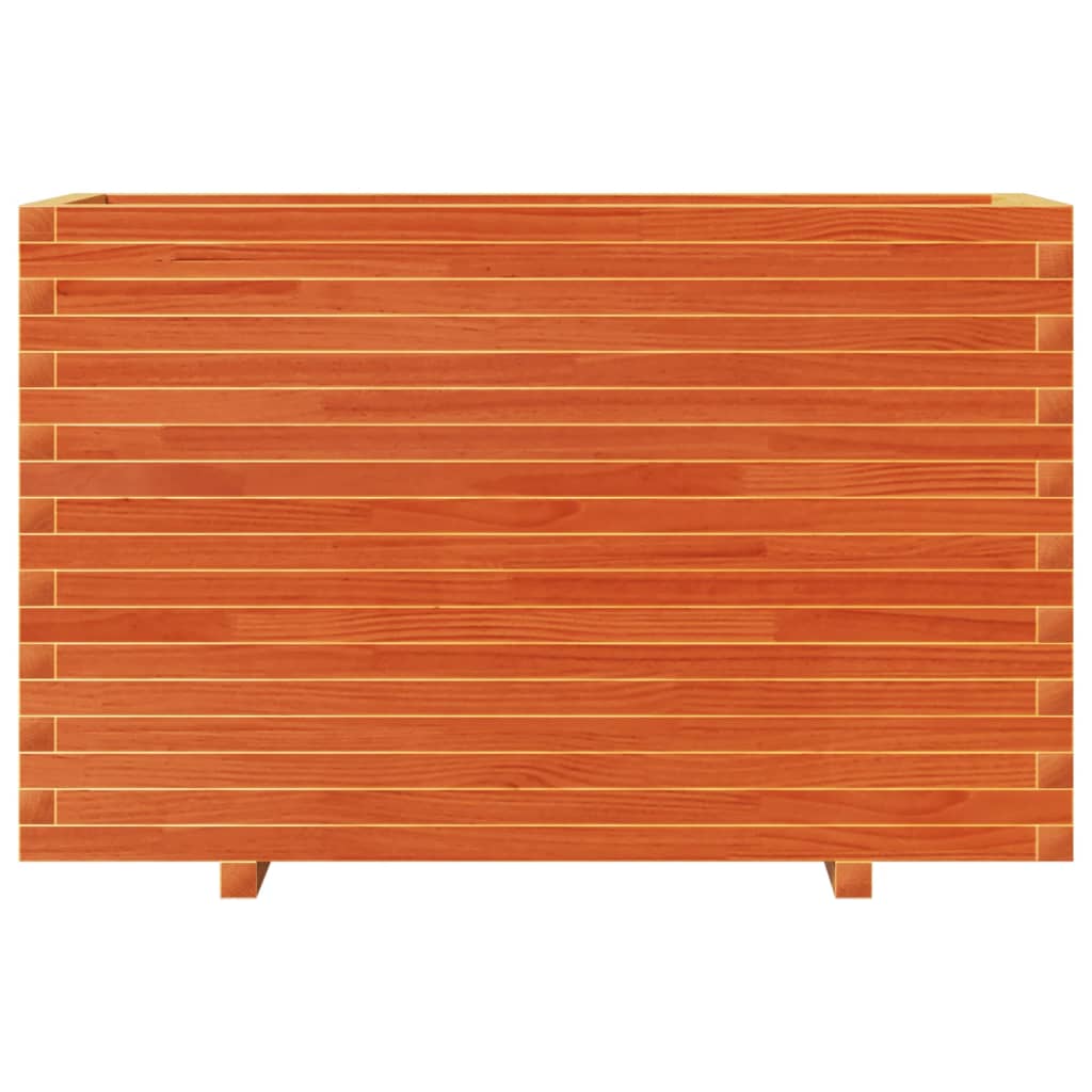 Fioriera Giardino Marrone Cera 110x40x72 cm Legno Massello Pino | homemem39