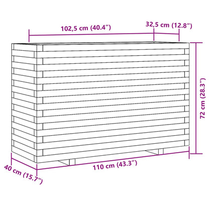 Fioriera Giardino Marrone Cera 110x40x72 cm Legno Massello Pino | homemem39